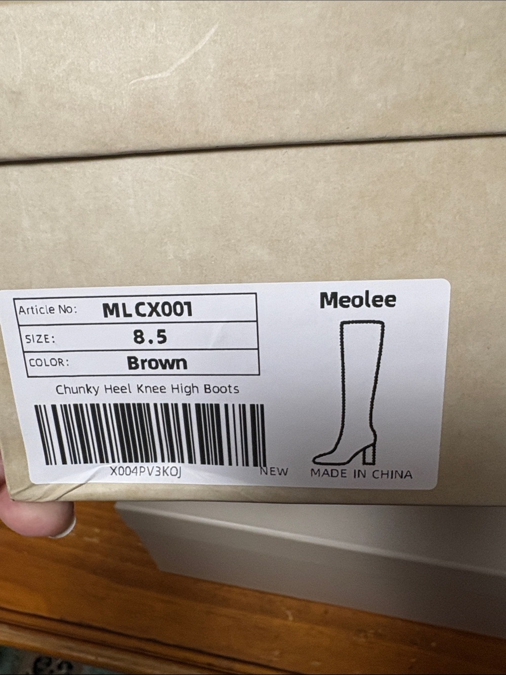 Women's Brown Knee-High Block Heel Boots - Picture 2 of 5